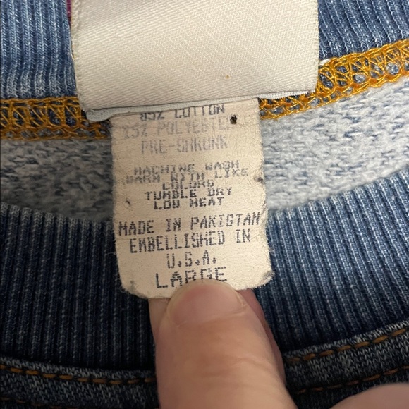 RARE Hard Rock HOTEL LAS VEGAS WASHED BLUE Crewneck Sweatshirt large - Picture 9 of 14